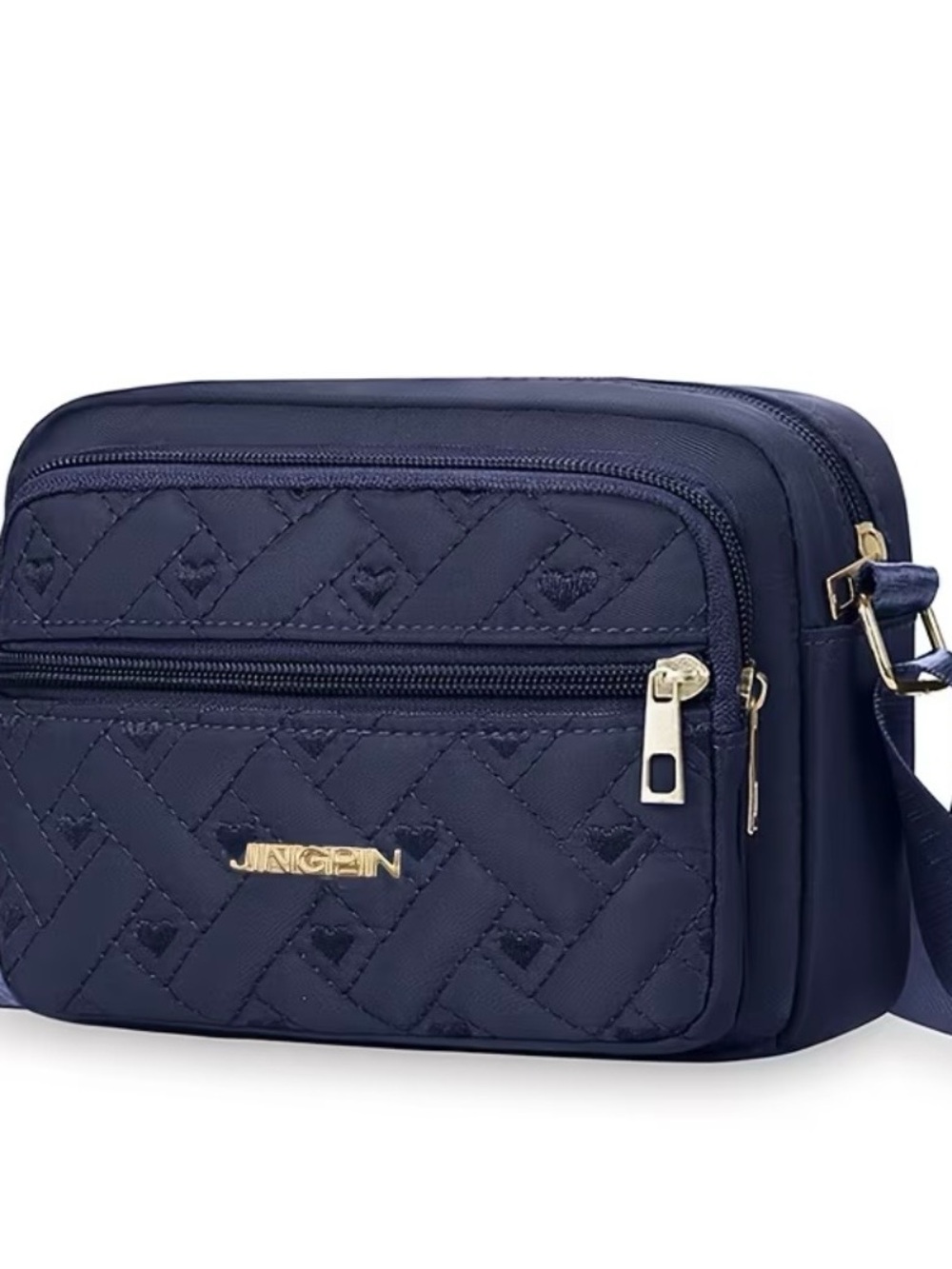 Navy Quilted Crossbody Bag for Women